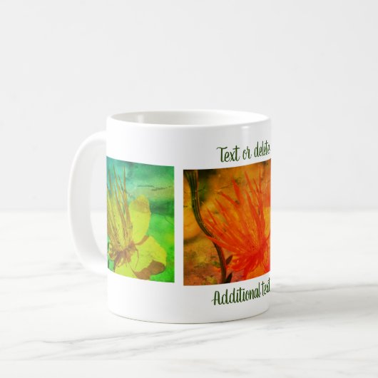 Orangengelbe Blumenfotografie Personalisiert Kaffeetasse (Vorderseite Links)