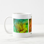 Orangengelbe Blumenfotografie Personalisiert Kaffeetasse (Links)