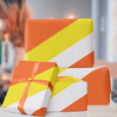 Orangengelbe, gestreifte, kerzenfarbene Maisfarben Geschenkpapier