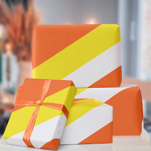 Orangengelbe, gestreifte, kerzenfarbene Maisfarben Geschenkpapier