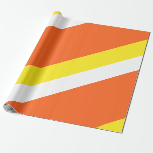 Orangengelbe, gestreifte, kerzenfarbene Maisfarben Geschenkpapier (Ungerollt)