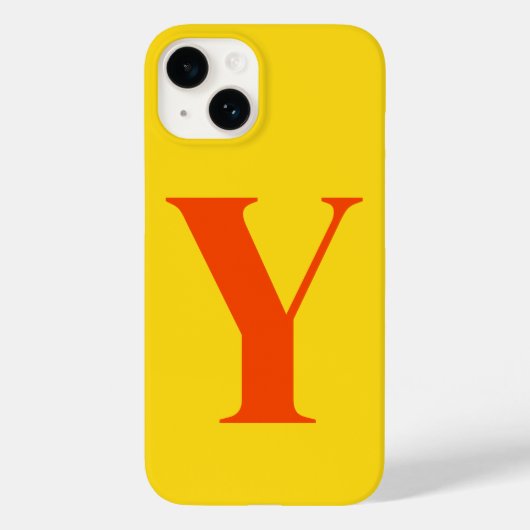 Orangengelbe initiale Personalisierte Monogramm Case-Mate iPhone Hülle (Rückseite)