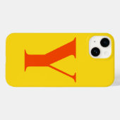 Orangengelbe initiale Personalisierte Monogramm Case-Mate iPhone Hülle (Rückseite (Horizontal))