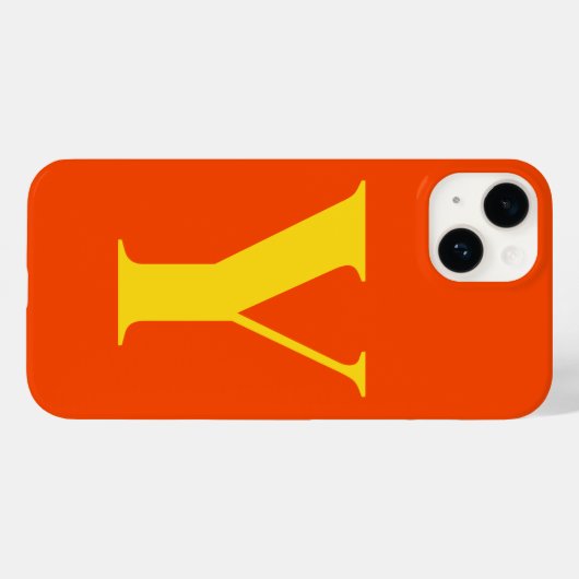 Orangengelbe initiale Personalisierte Monogramm Case-Mate iPhone Hülle (Rückseite (Horizontal))