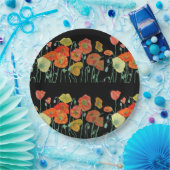 Orangengelbe Mohnblüte Blume Flora Pappteller (Party)