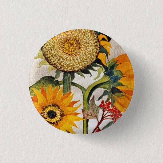 Orangengelbe Pflanze Button (Vorderseite)