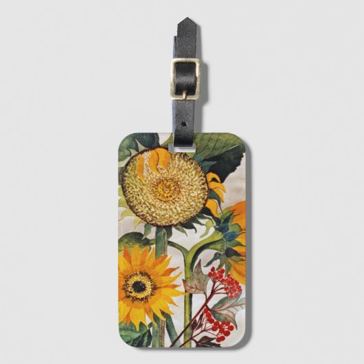 Orangengelbe Pflanze Gepäckanhänger (Vorderseite Vertikal)