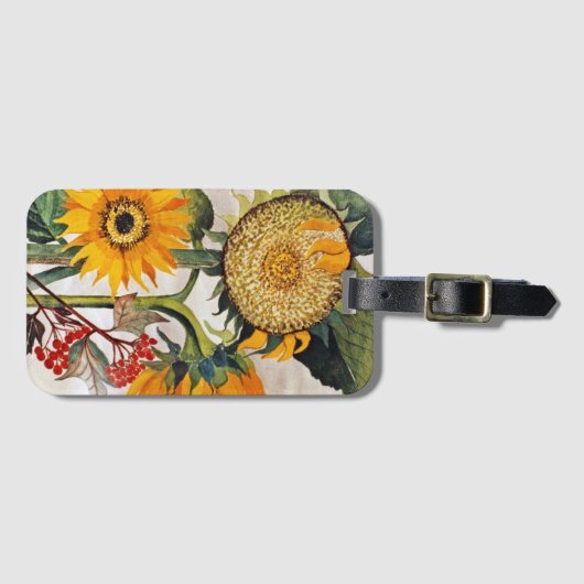 Orangengelbe Pflanze Gepäckanhänger (Vorderseite (Horizontal))