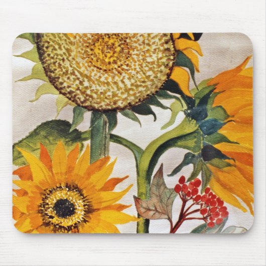 Orangengelbe Pflanze Mousepad (Vorne)