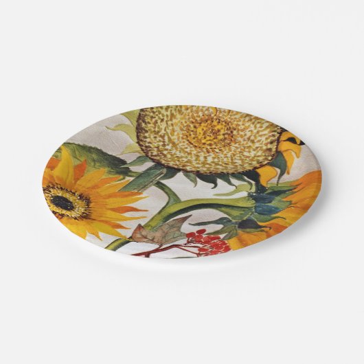 Orangengelbe Pflanze Pappteller (Schrägansicht)