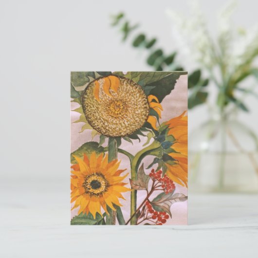 Orangengelbe Pflanze Postkarte (Stehend Vorderseite)