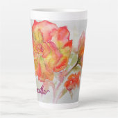 Orangengelbe Rose Aquarellmalerei Milchtasse (Vorderseite)
