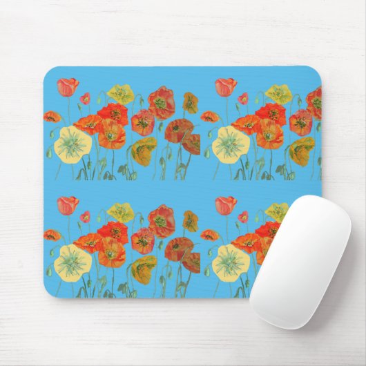 Orangengelbe rote Blume Blumenmousepad Mousepad (Mit Mouse)