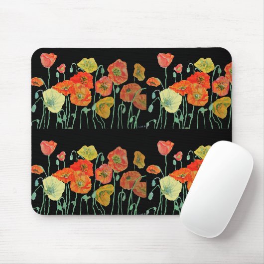 Orangengelbe rote Blume Blumenmousepad Mousepad (Mit Mouse)