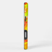 Orangengelbe Topografie Abstrakter Marmor iPhone Hülle (Rechte Seite)