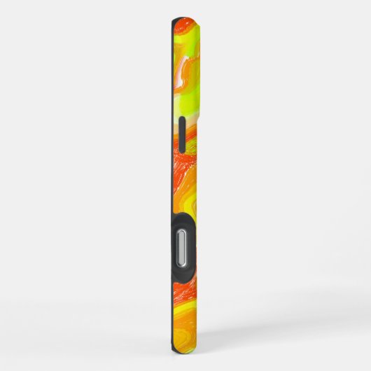 Orangengelbe Topografie Abstrakter Marmor iPhone Hülle (Rechte Seite)