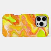 Orangengelbe Topografie Abstrakter Marmor iPhone Hülle (Rückseite (Horizontal))