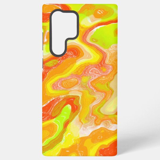 Orangengelbe Topografie Abstrakter Marmor Samsung Galaxy Hülle (Rückseite)