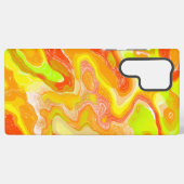 Orangengelbe Topografie Abstrakter Marmor Samsung Galaxy Hülle (Rückseite (Horizontal))