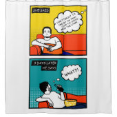 Orangengelber Honig Do Rugged Geek Comic Duschvorhang (Vorderseite)