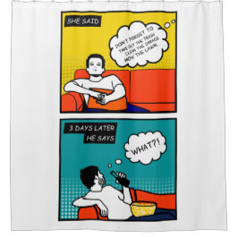 Orangengelber Honig Do Rugged Geek Comic Duschvorhang