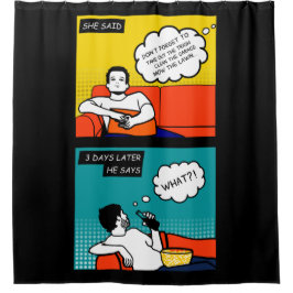 Orangengelber Honig Do Rugged Geek Comic Duschvorhang