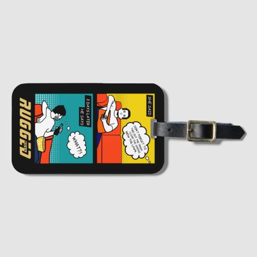Orangengelber Honig Do Rugged Geek Comic Gepäckanhänger (Vorderseite (Horizontal))
