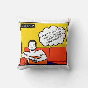 Orangengelber Honig Do Rugged Geek Comic Kissen
