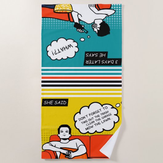 Orangengelber Honig Do Rugged Geek Comic Strandtuch (Vorderseite)