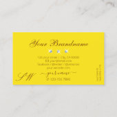 Orangengelber Marmor-Sparkling-Karo-Monogramm Visitenkarte (Rückseite)