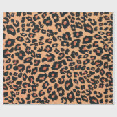 Orangengelber schwarzer Leoparden Geschenkpapier (Flach)