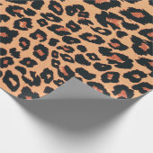 Orangengelber schwarzer Leoparden Geschenkpapier (Ecke)