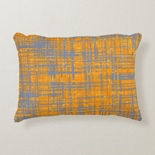 Orangengelbes, graues, modernes Muster Zierkissen