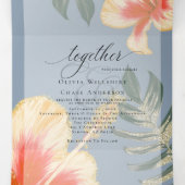 Orangengelbes Hibiskus und Foliage Tri- Dreifach Gefaltete Einladung (Innenseite Mitte)