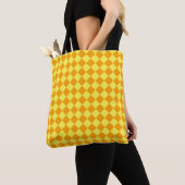 Orangengelbes Schachbrett Diamantfederlatte Schult Tasche (Von Nahem)