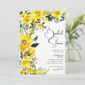 Orangengelbes sommerliches botanisches Brautparty Einladung (Stehend Vorderseite)