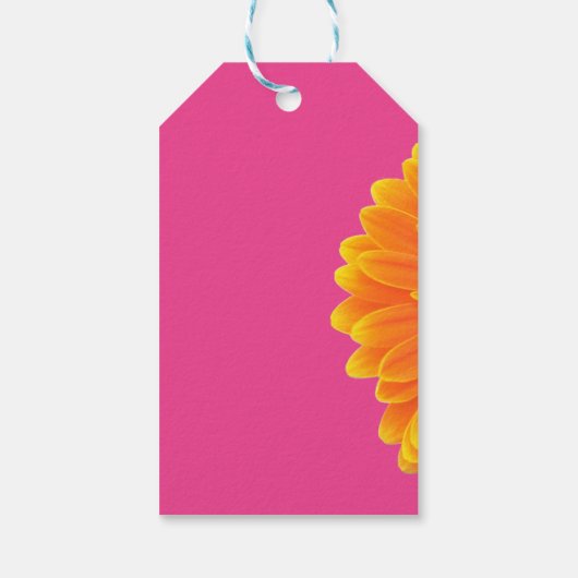 Orangengerbera daisa Blume Geschenkanhänger (Rückseite)