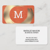 Orangengewebe | Gold gebürstet Visitenkarte (Vorne/Hinten)