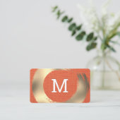 Orangengewebe | Gold gebürstet Visitenkarte (Stehend Vorderseite)