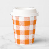 Orangengingham-Karo Pappbecher (Rechts)