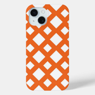 Orangengitter in Weiß iPhone 15 Hülle