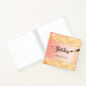 Orangengold-Glitzer Notizblock (Innenseite)