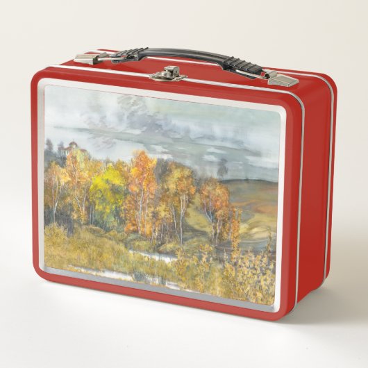 Orangengold im Herbst Metall Brotdose (Vorderseite)