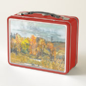 Orangengold im Herbst Metall Brotdose (Rückseite)