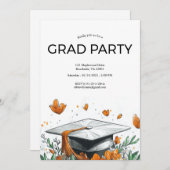 Orangengrad-Party Einladung (Vorne/Hinten)