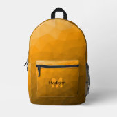 Orangengradientengeometrie Monogramm Bedruckter Rucksack (Vorderseite)