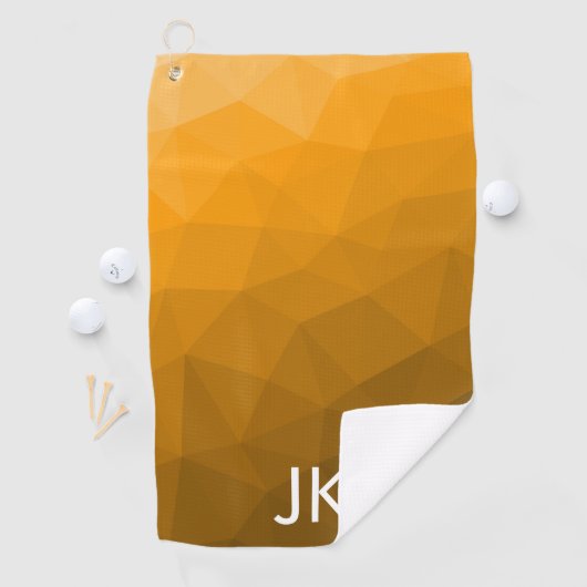 Orangengradientengeometrie Monogramm Golfhandtuch (Insitu)