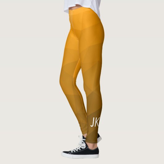 Orangengradientengeometrie Monogramm Leggings (Links)