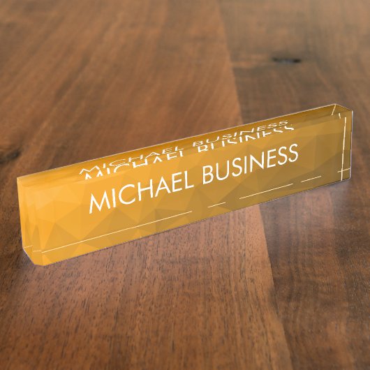 Orangengradientengeometrie Monogramm Namensplakette (Seite)