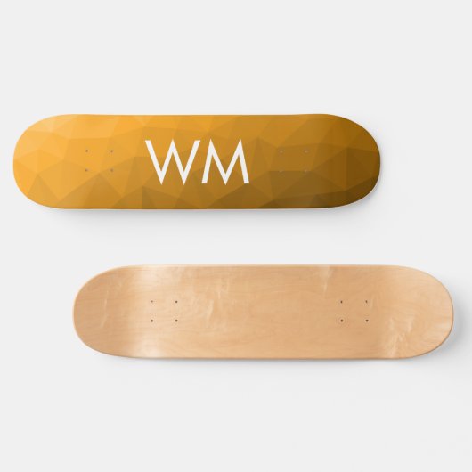 Orangengradientengeometrie Monogramm Skateboard (Horizontal)